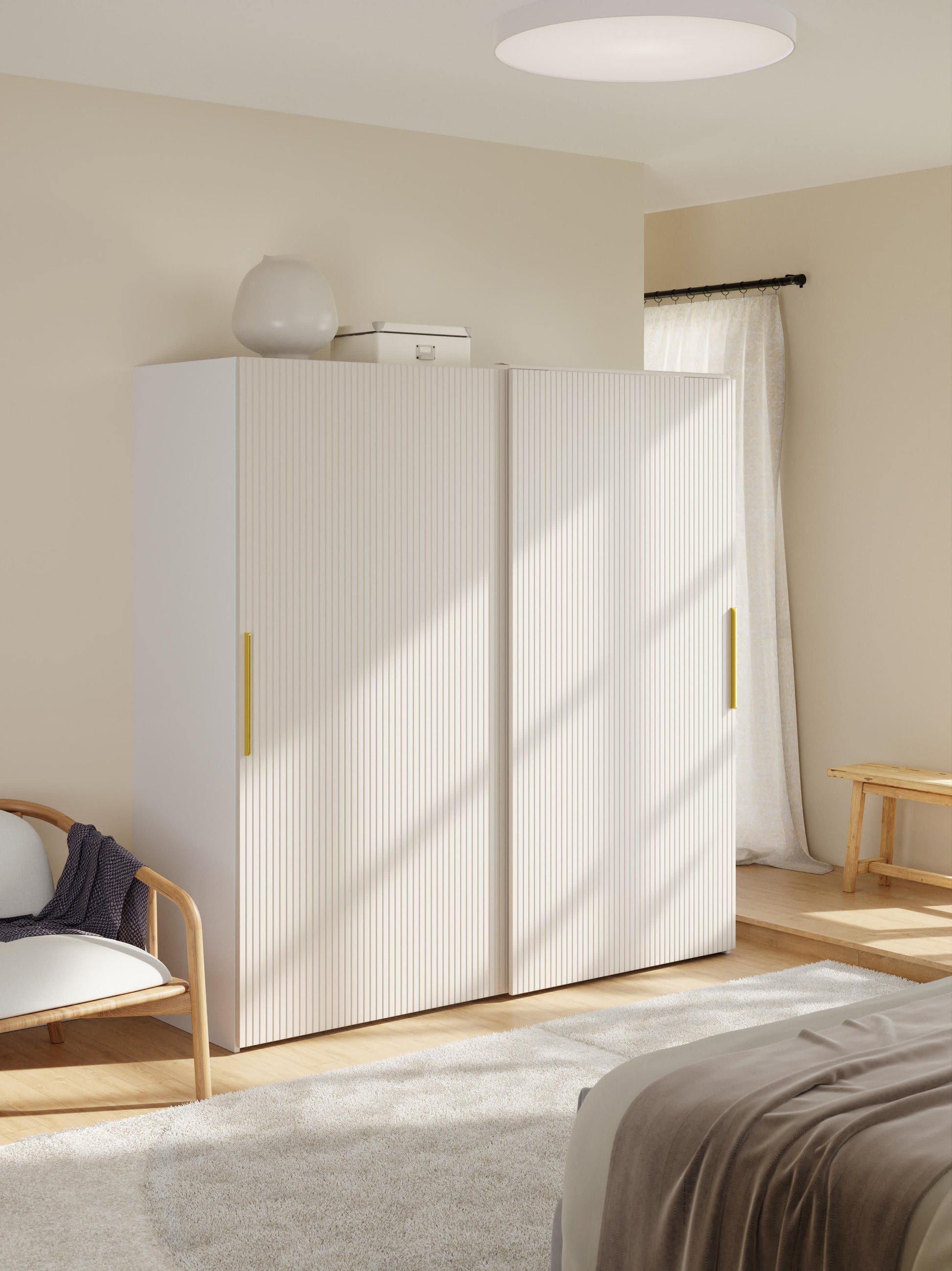 Lux Simone Modular Wardrobe with Sliding Doors, in Various Sizes, 200 cm Wide