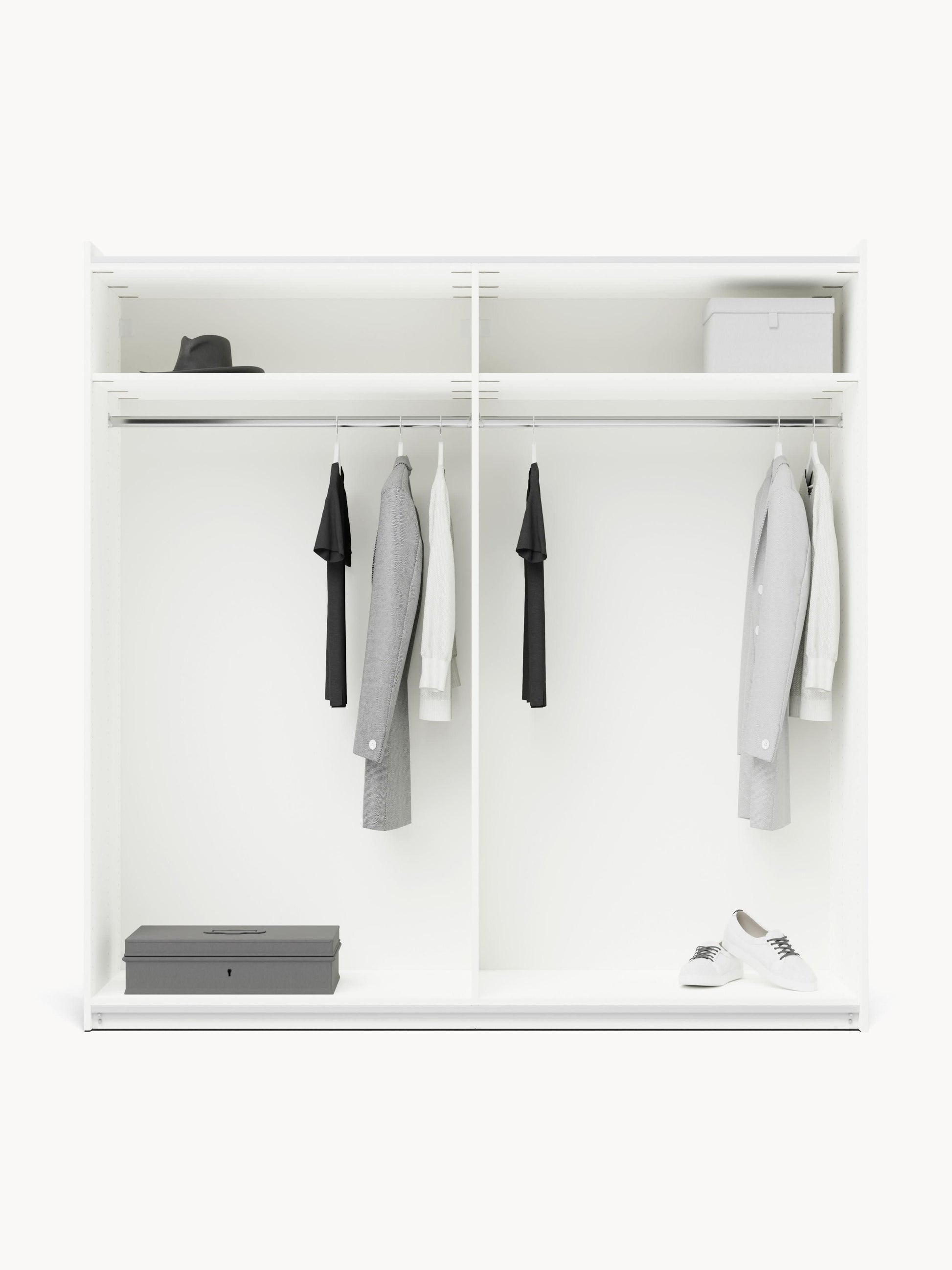 Lux Simone Modular Wardrobe with Sliding Doors, in Various Sizes, 200 cm Wide