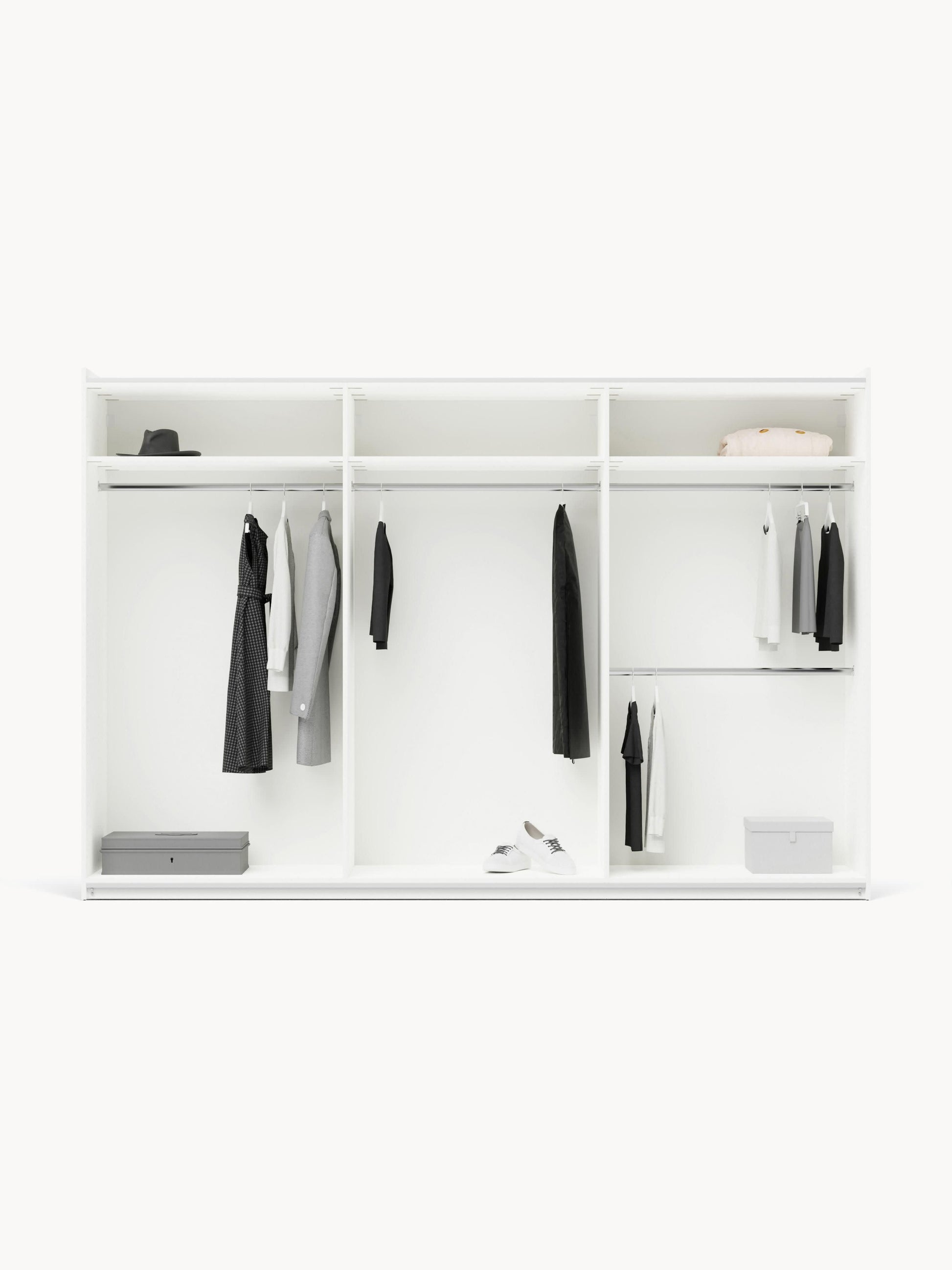 Lux Simone Modular Wardrobe with Sliding Doors, in Various Sizes, 300 cm Wide