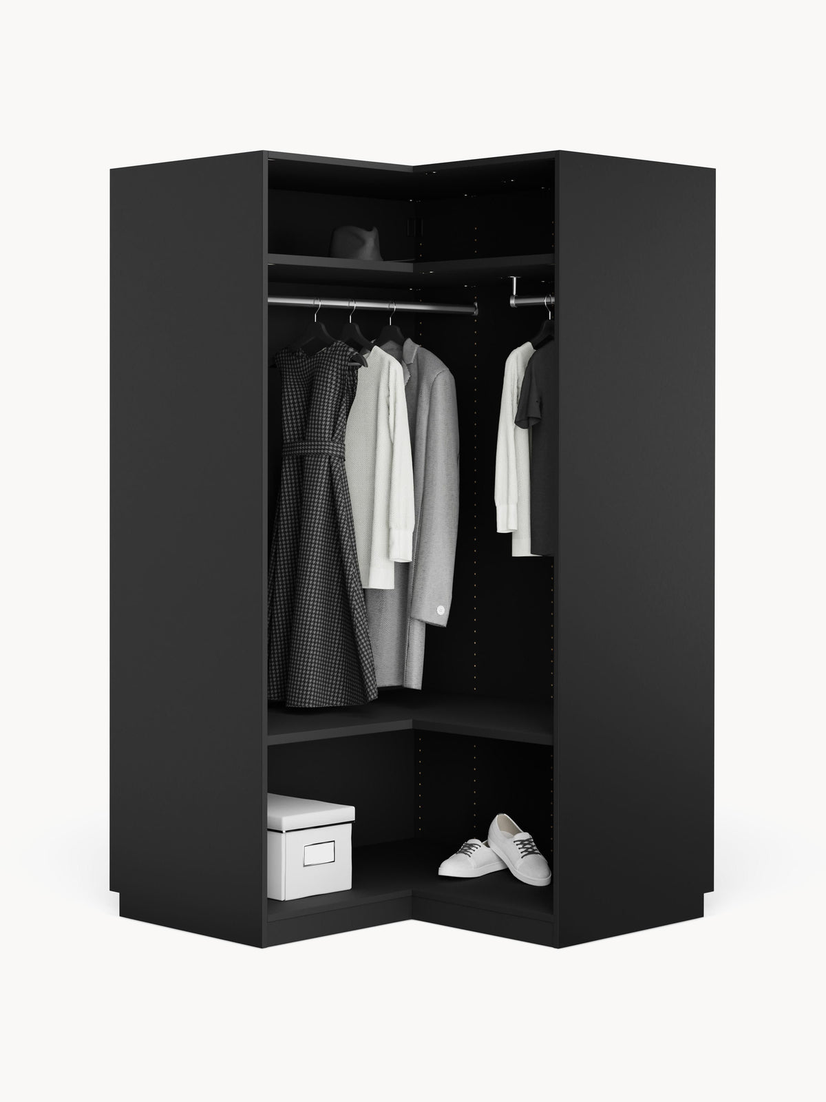 Lux Simone Wardrobe for Corners, Modular, 115 cm Wide