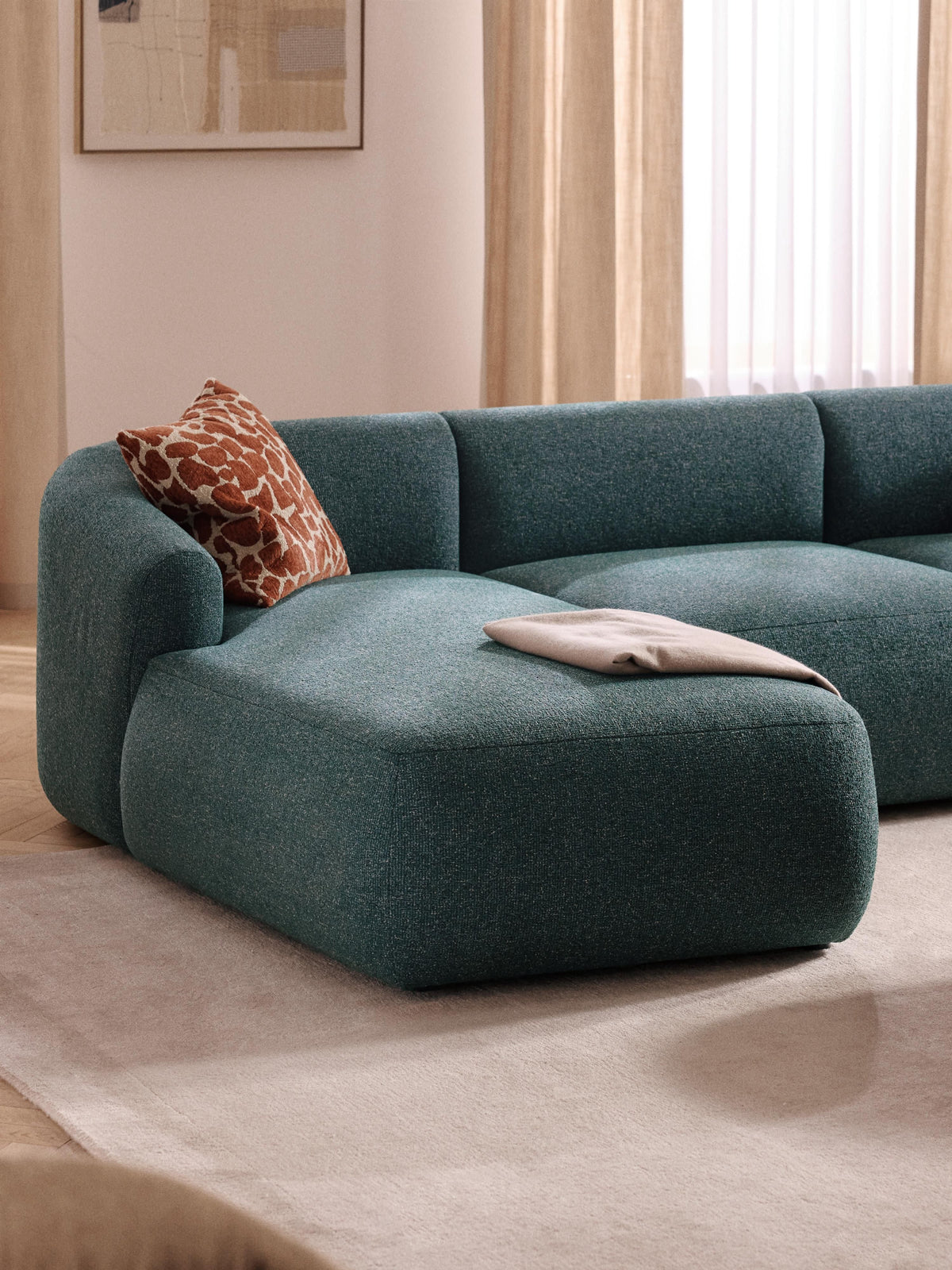 Lux Sofia Bouclé Chaise Corner Unit
