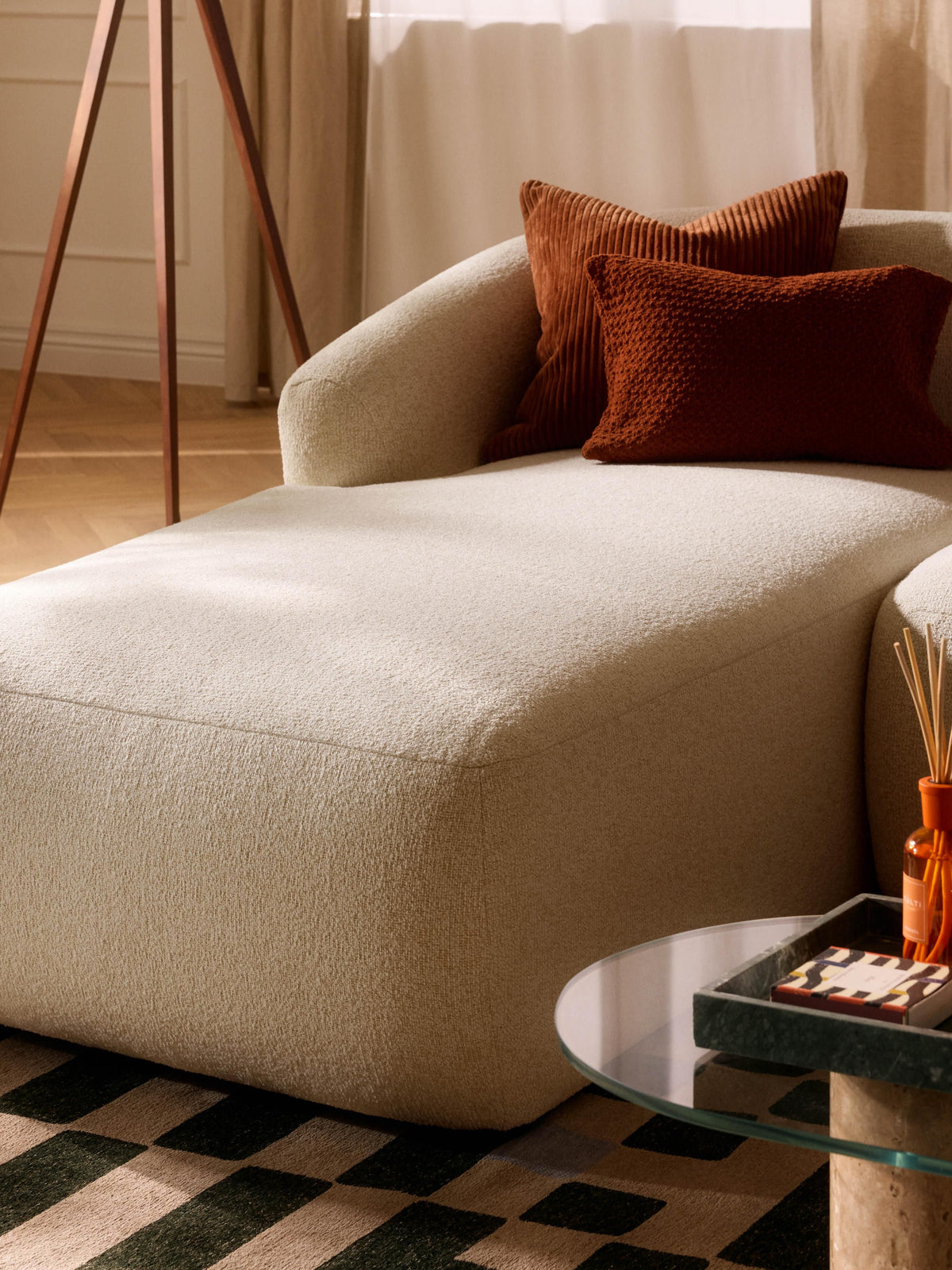 Lux Sofia Bouclé Chaise Corner Unit