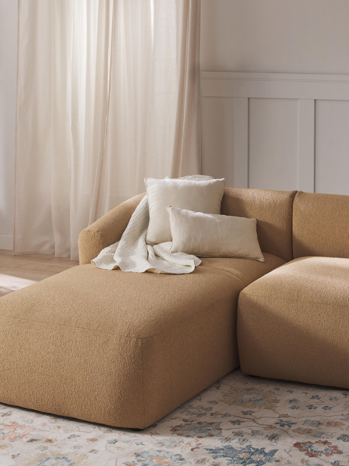Lux Sofia Bouclé Chaise Corner Unit