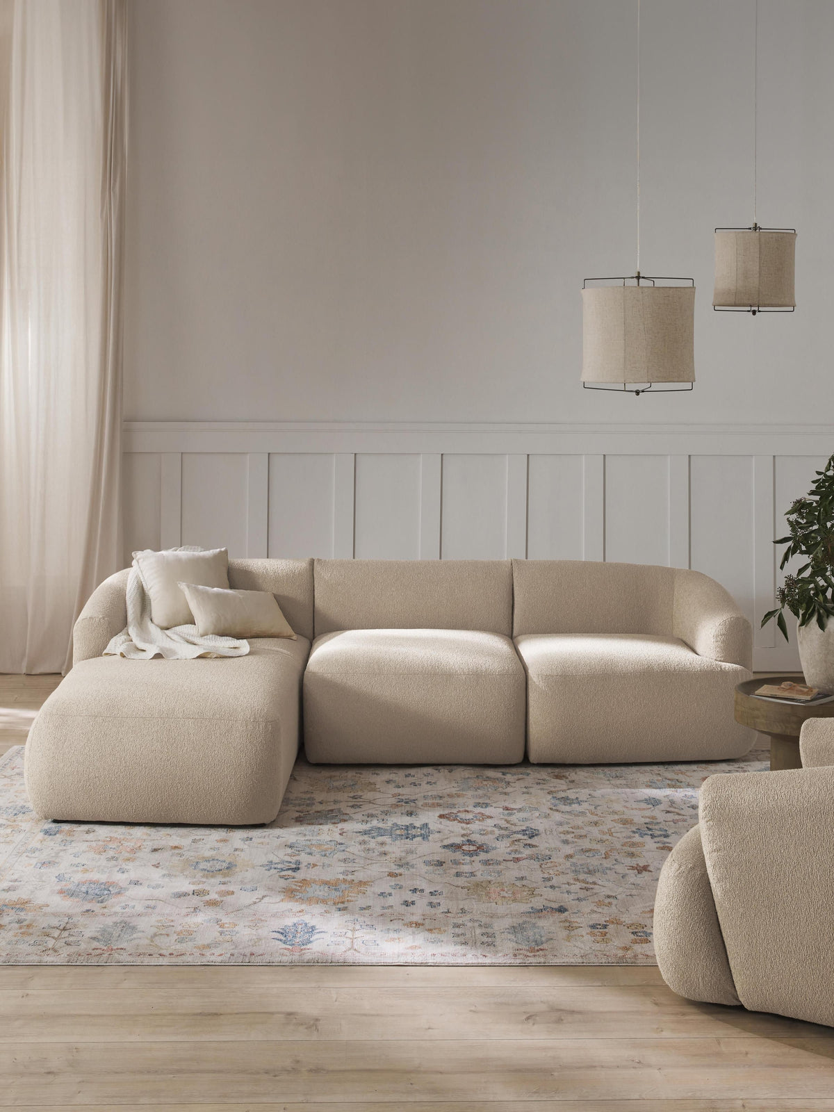 Lux Sofia Modular Bouclé Corner Couch (3-Seater)