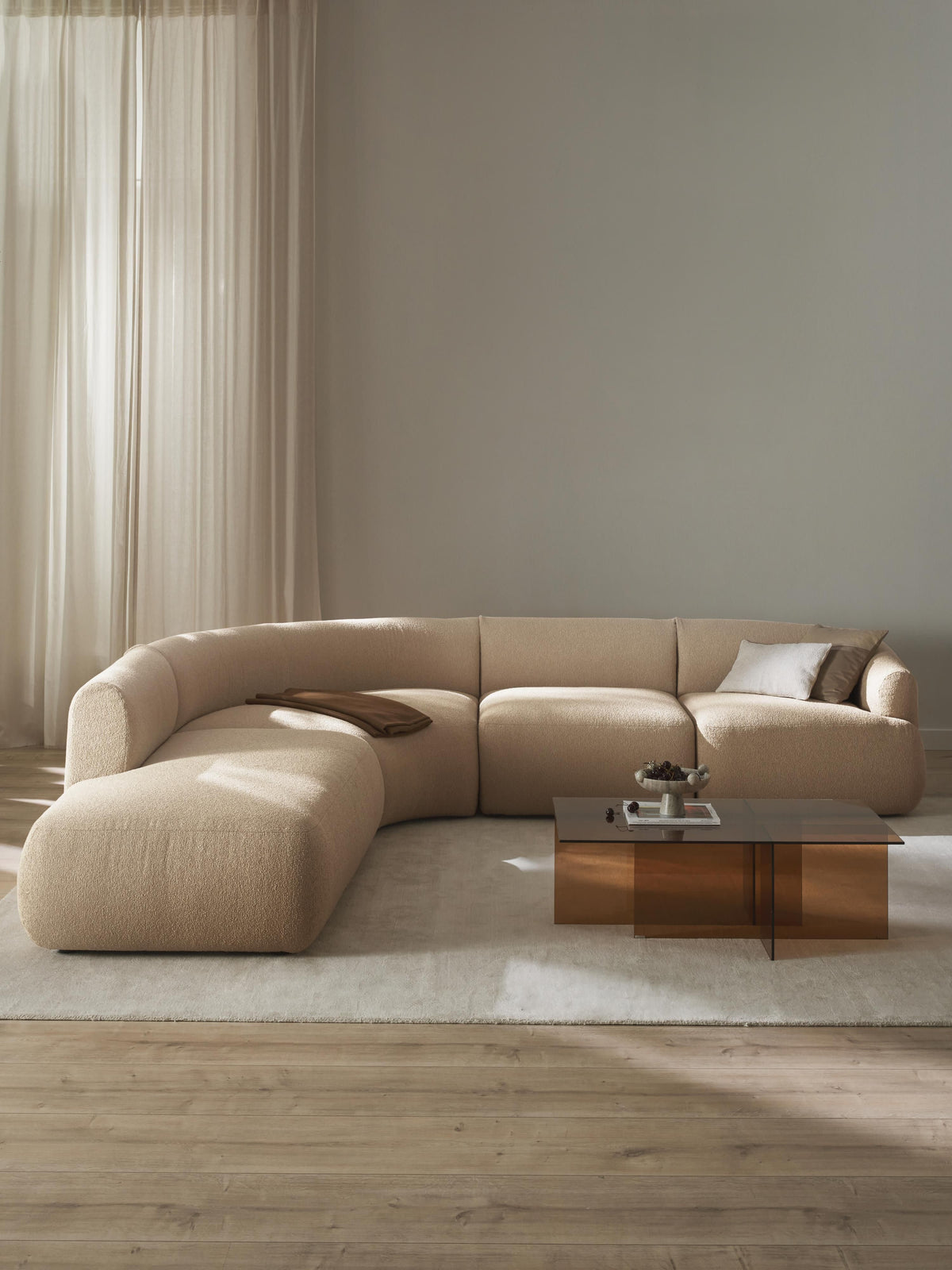 Lux Sofia Modular Bouclé Corner Couch (4-Seater)