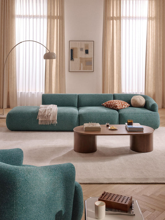 Lux Sofia Modular Chaise Longue in Bouclé (2-Seater)