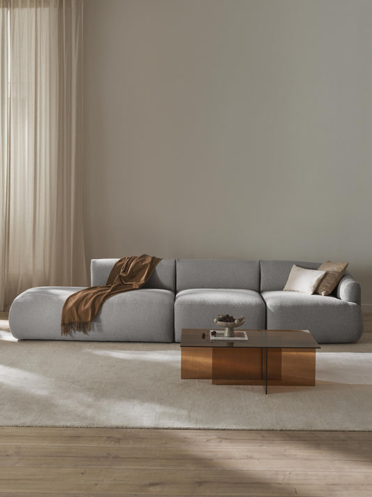 Lux Sofia Modular Chaise Longue in Bouclé (2-Seater)