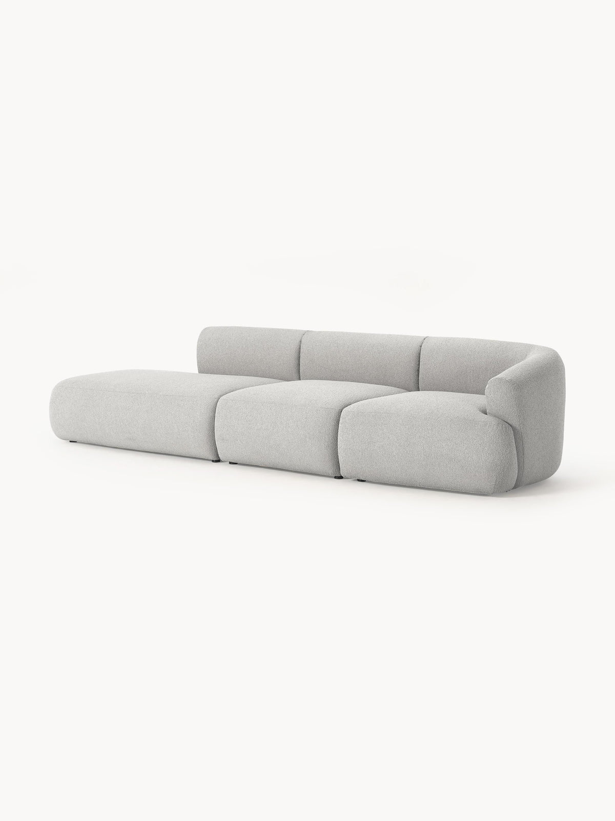 Lux Sofia Modular Chaise Longue in Bouclé (2-Seater)