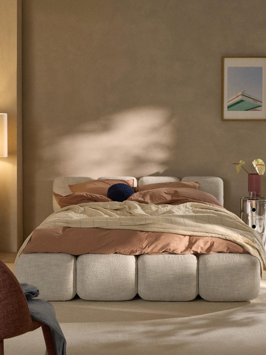 Lux Tayla Bouclé Bed, Upholstered