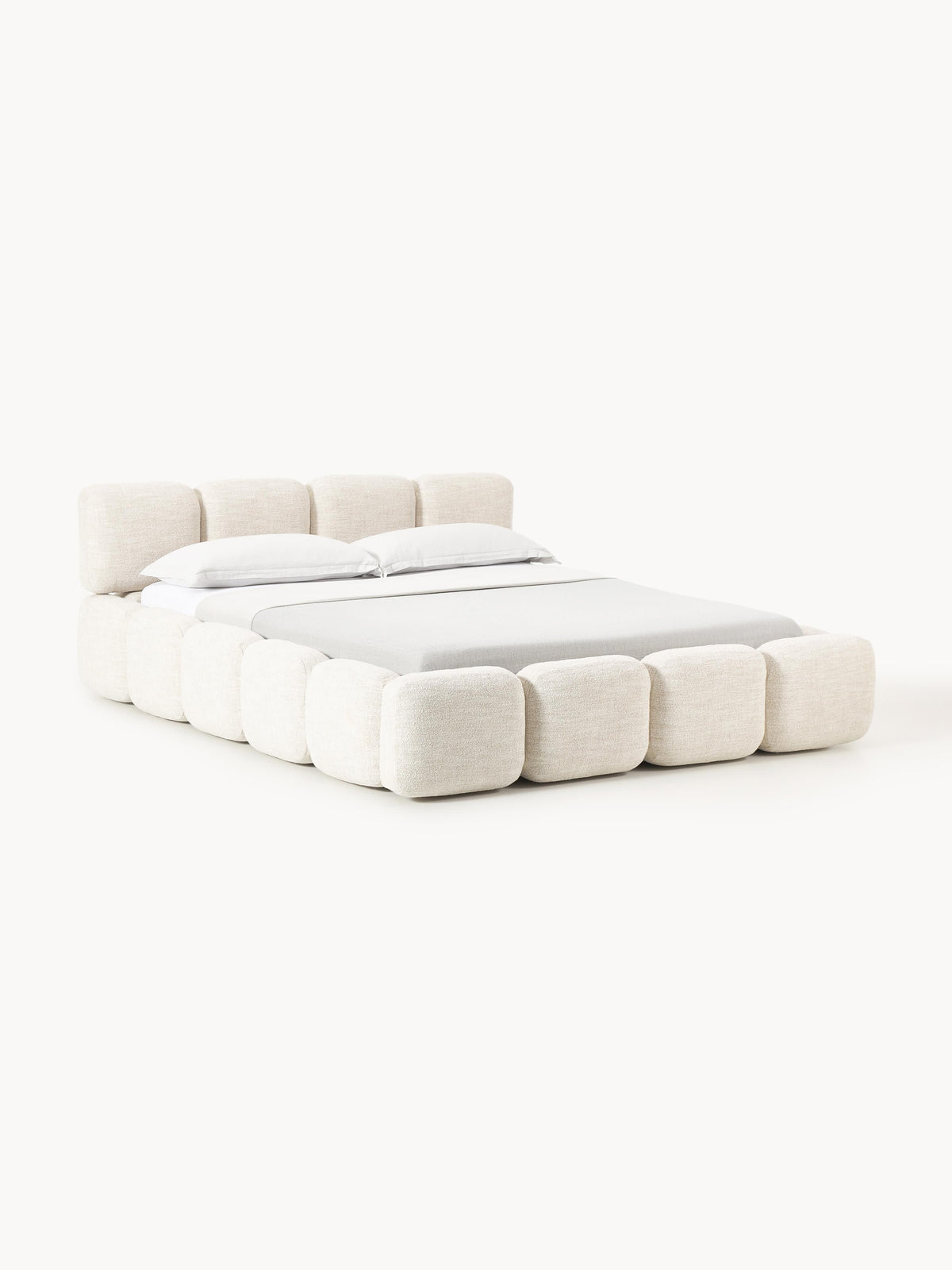 Lux Tayla Bouclé Bed with Storage, Upholstered
