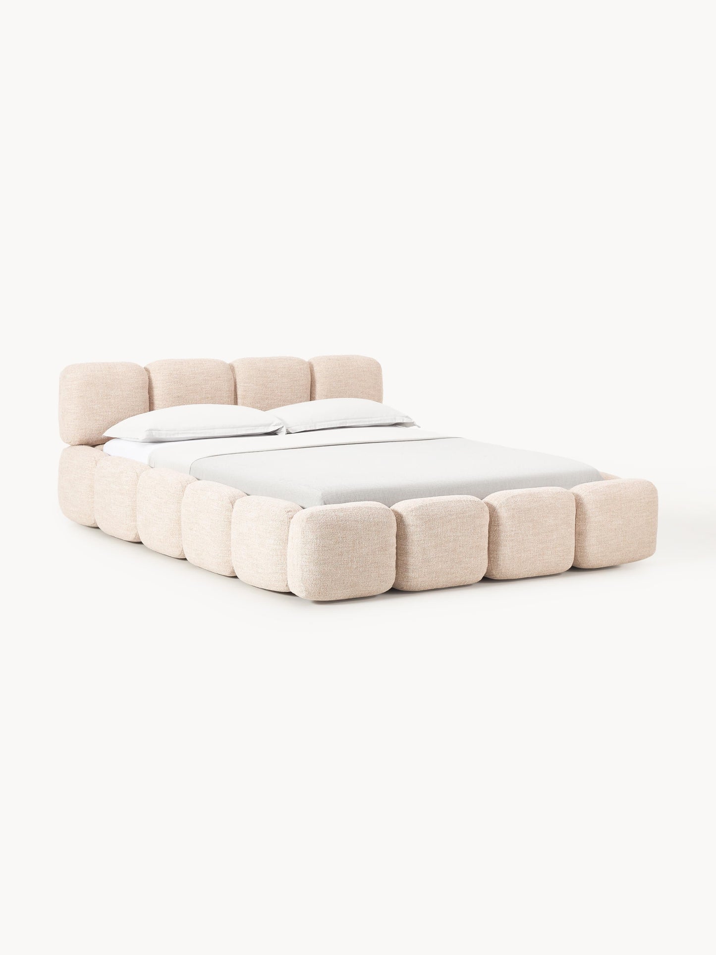 Lux Tayla Bouclé Bed with Storage, Upholstered