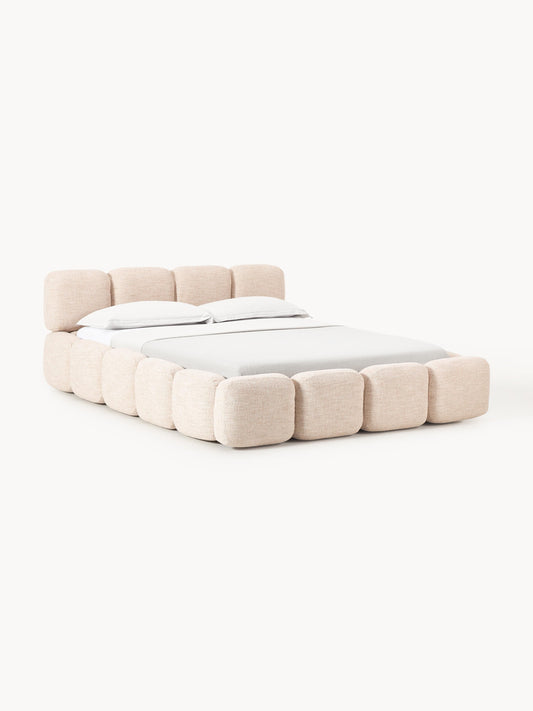 Lux Tayla Bouclé Bed with Storage, Upholstered