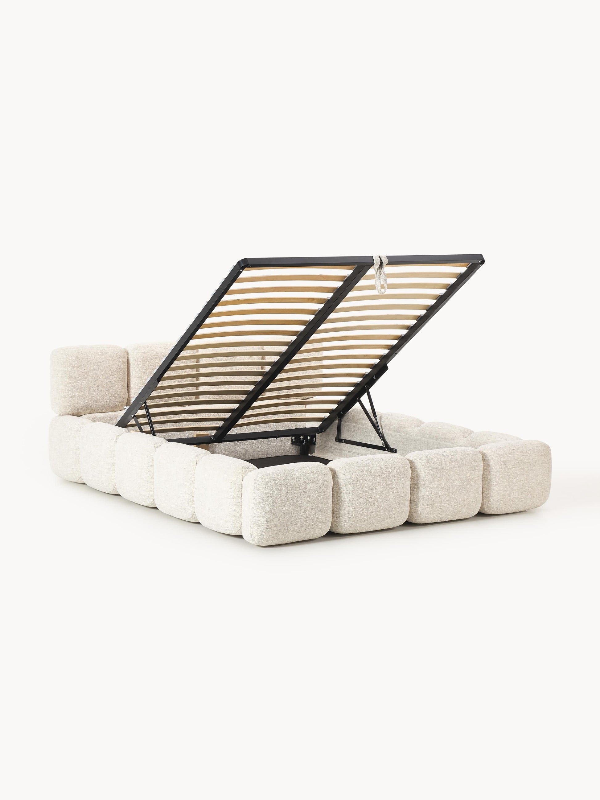 Lux Tayla Bouclé Bed with Storage, Upholstered