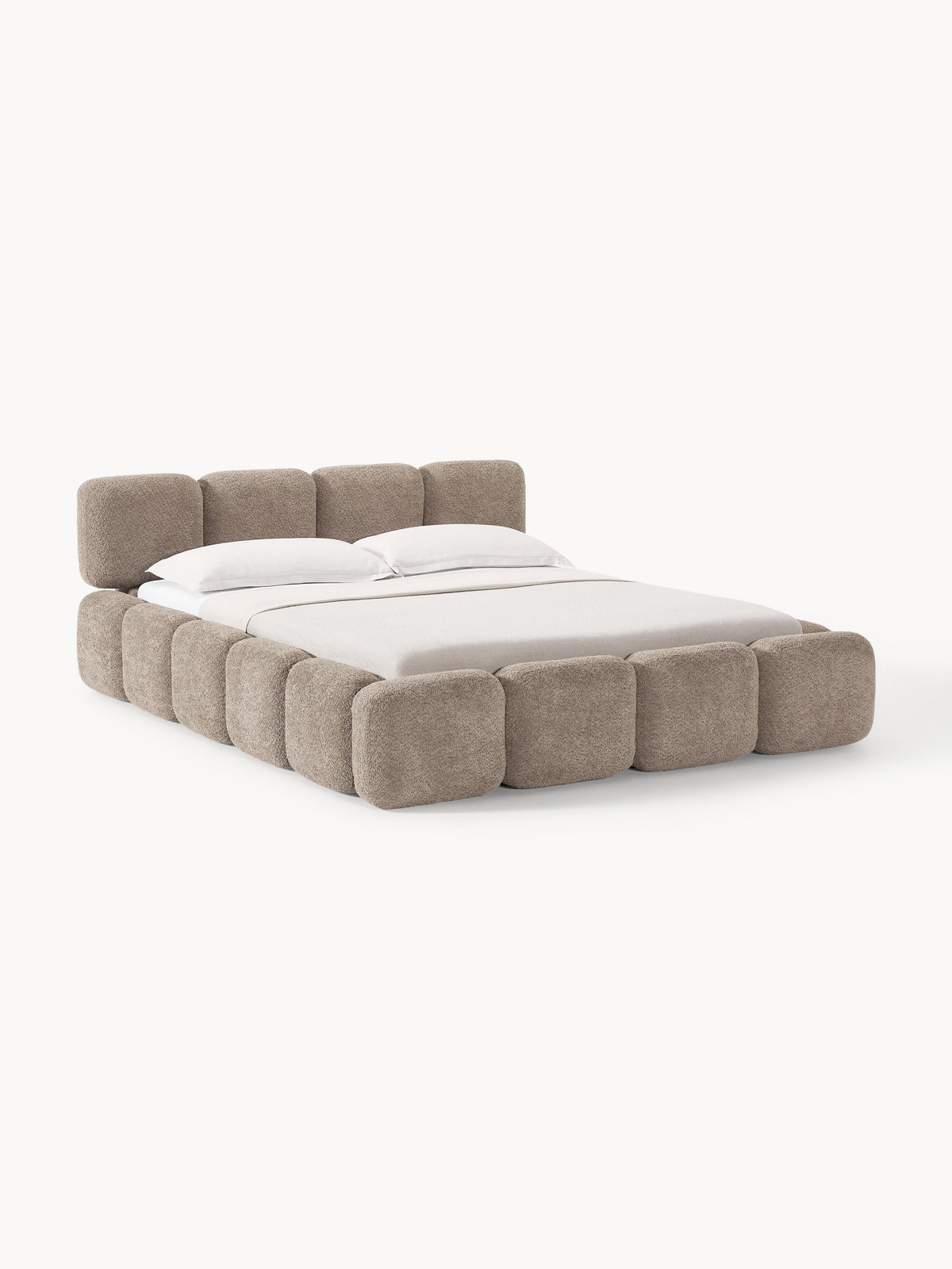 Lux Tayla Teddy Bouclé Bed with Storage, Upholstered