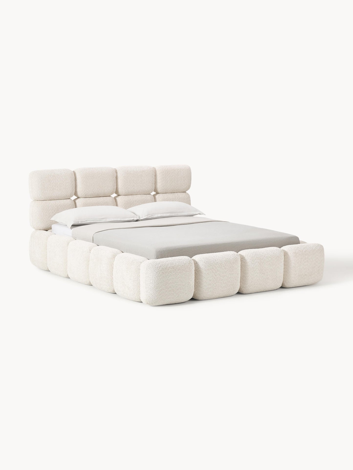 Lux Tayla Teddy Bouclé Bed with Storage, Upholstered