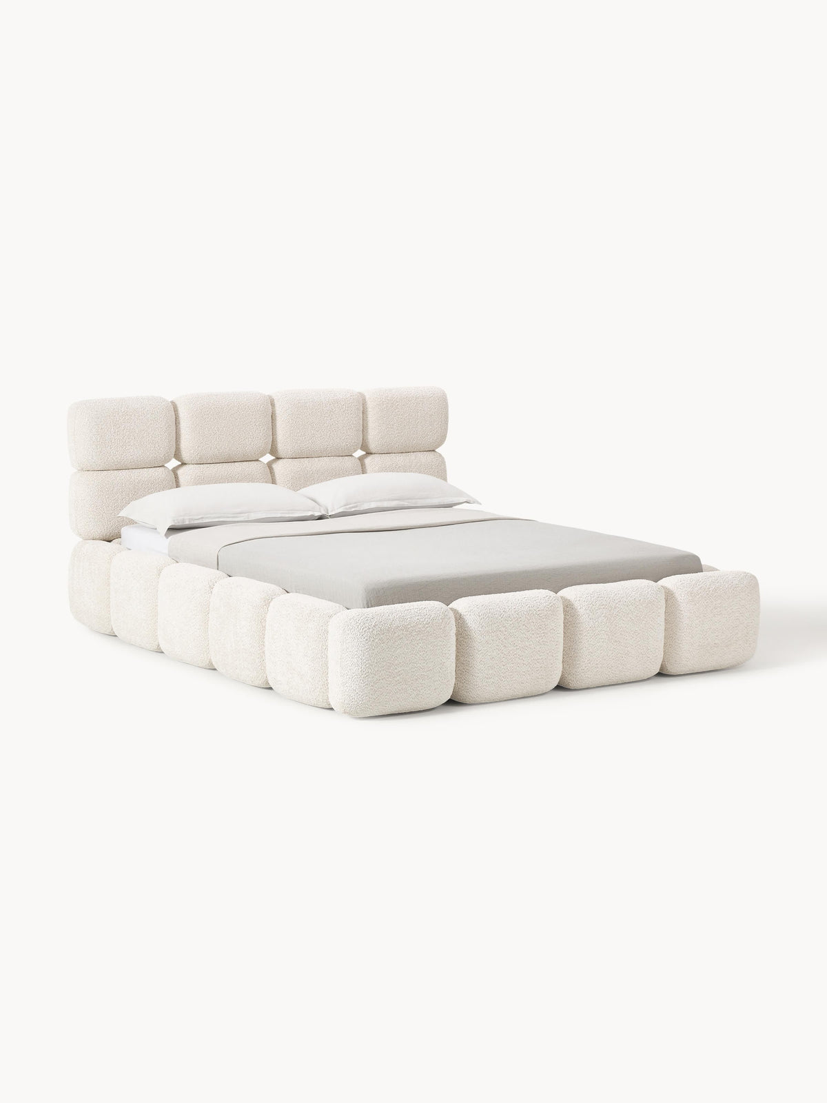 Lux Tayla Teddy Bouclé Bed with Storage, Upholstered