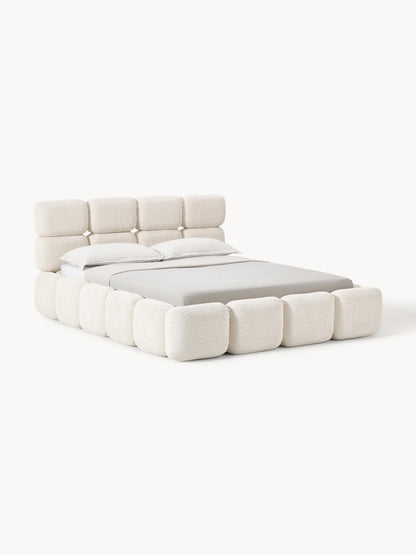 Lux Tayla Teddy Bouclé Bed with Storage, Upholstered