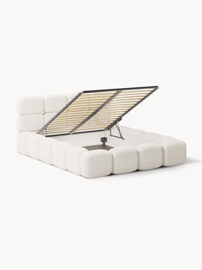 Lux Tayla Teddy Bouclé Bed with Storage, Upholstered
