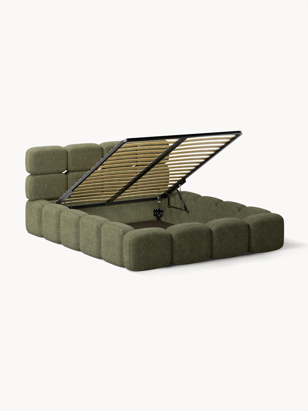 Lux Tayla Teddy Bouclé Bed with Storage, Upholstered