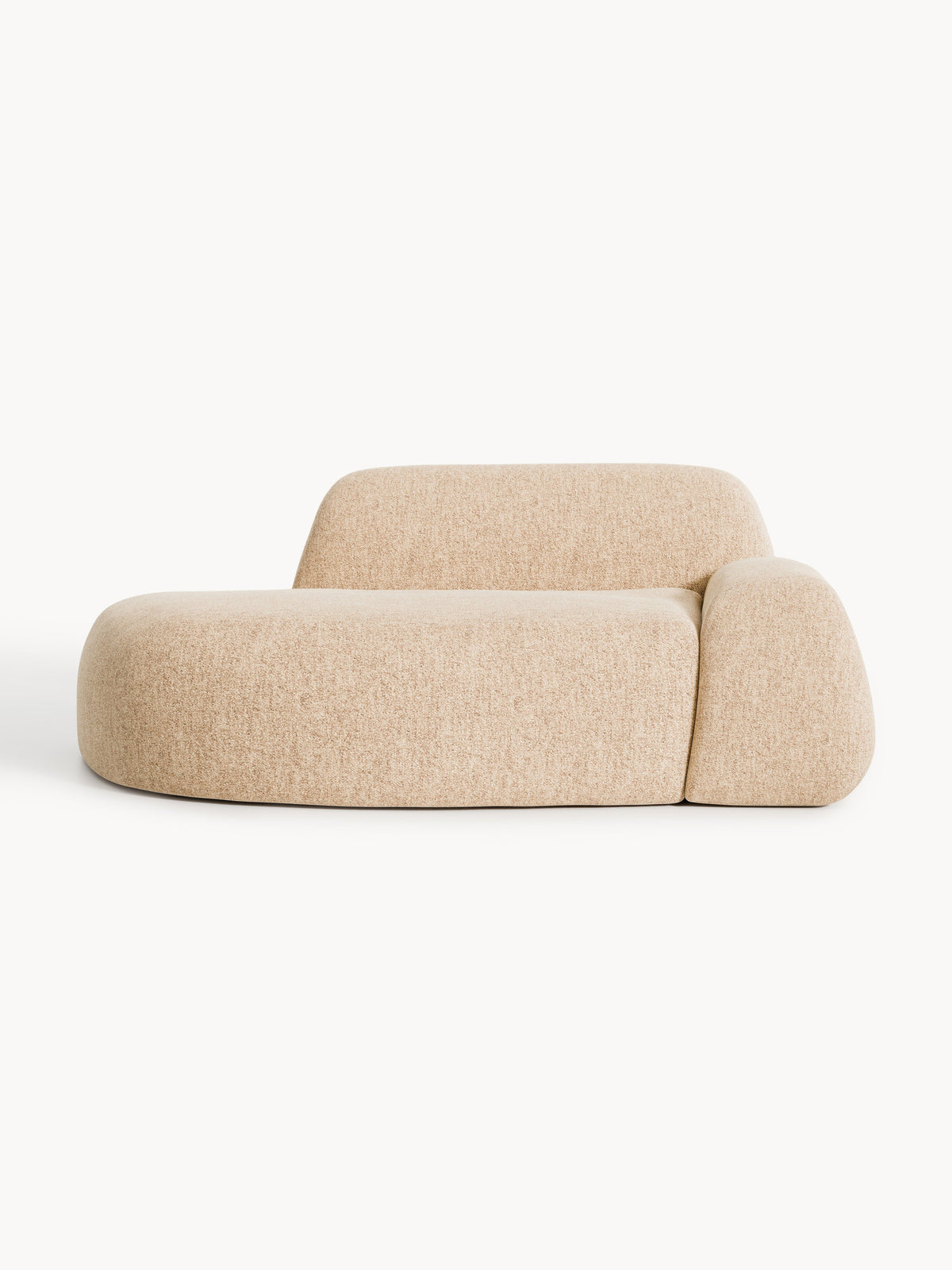 Lux Wolke Bouclé Couch with Chaise Longue (2-Seater)