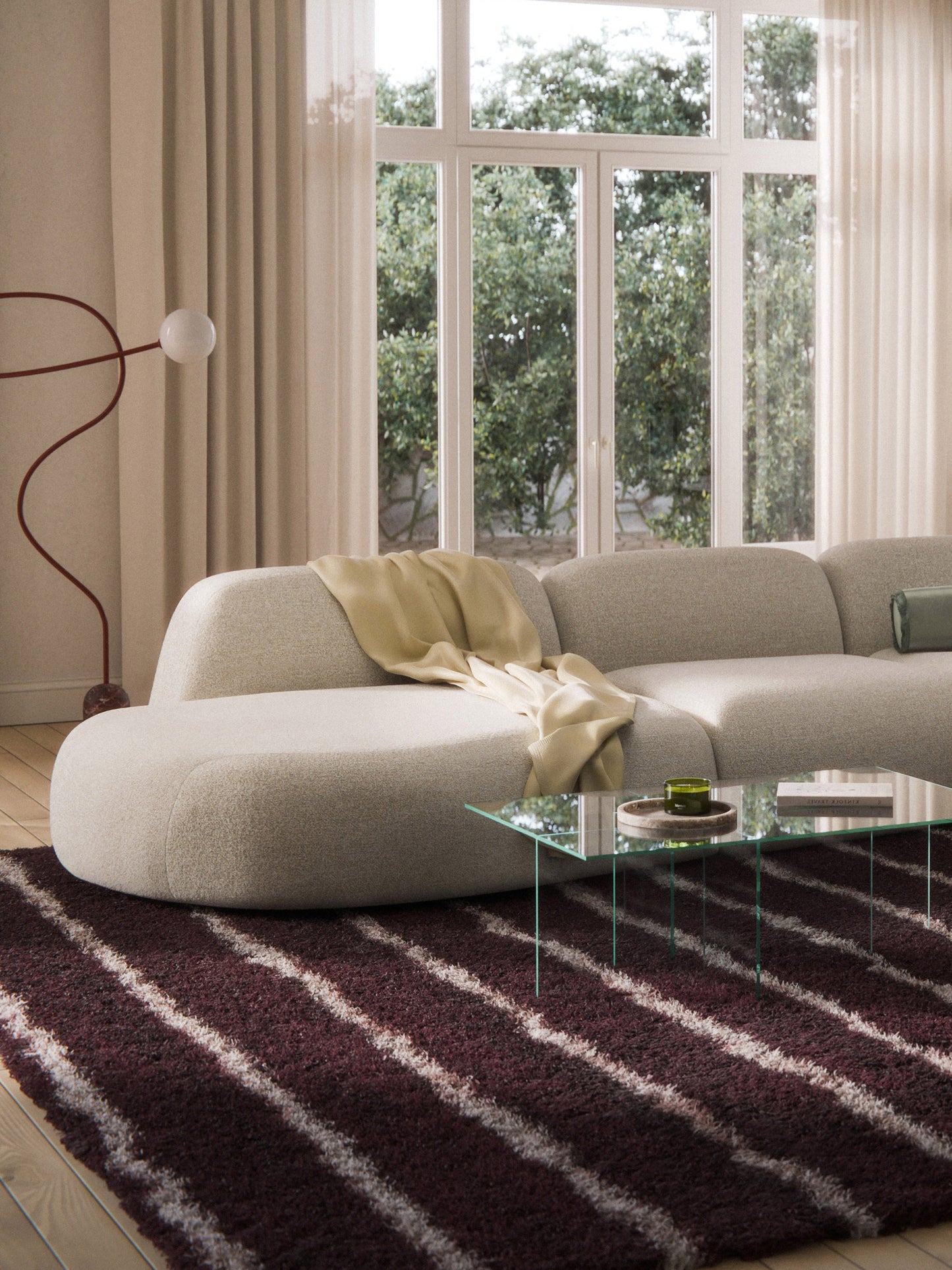 Lux Wolke Chaise Unit in Bouclé