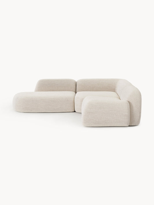 Lux Wolke Modular Bouclé Corner Couch with Chaise Longue (4-Seater)