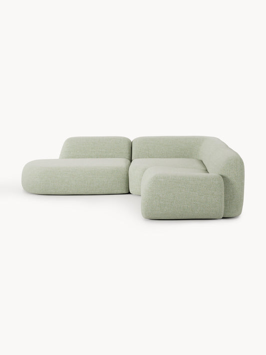 Lux Wolke Modular Bouclé Corner Couch with Chaise Longue (4-Seater)