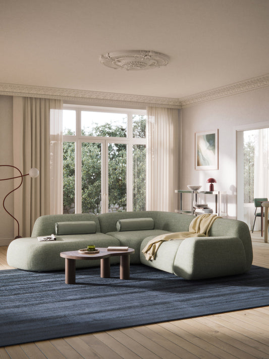 Lux Wolke Modular Bouclé Corner Couch with Chaise Longue (4-Seater)