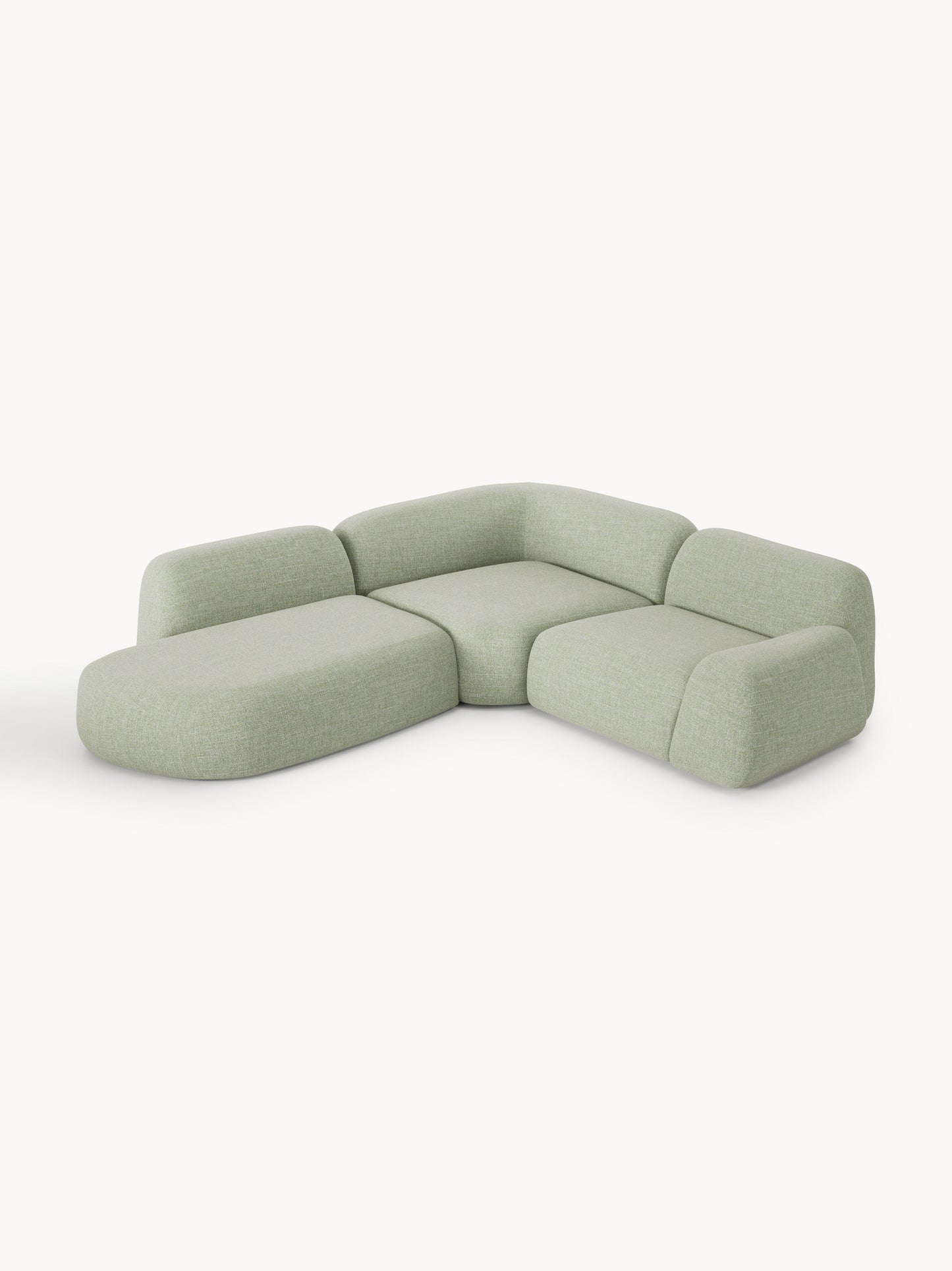 Lux Wolke Modular Bouclé Corner Couch with Chaise Longue (4-Seater)