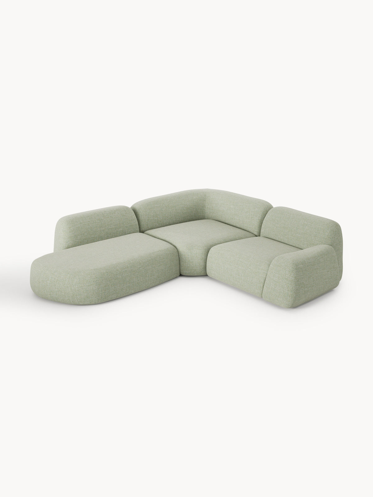 Lux Wolke Modular Bouclé Corner Couch with Chaise Longue (4-Seater)