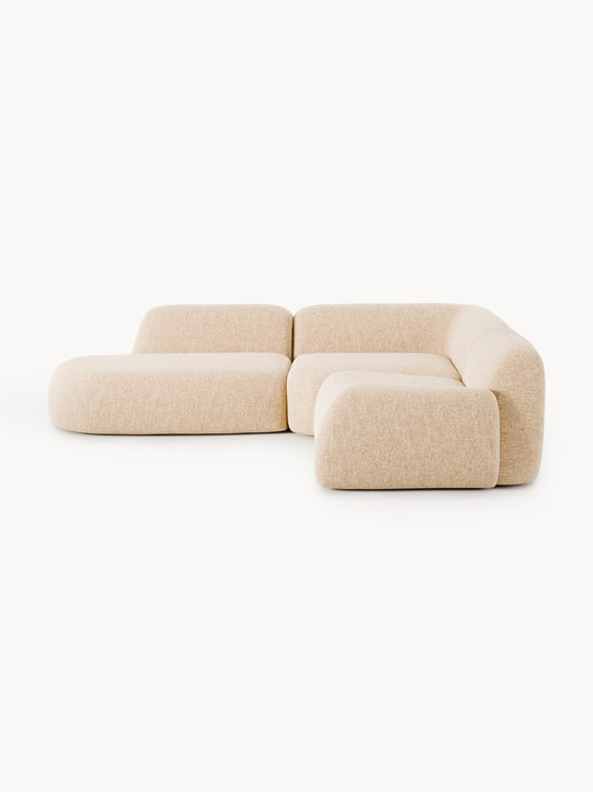 Lux Wolke Modular Bouclé Corner Couch with Chaise Longue (4-Seater)