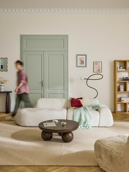 Lux Wolke Modular Chaise Longue in Teddy Bouclé (3-Seater)
