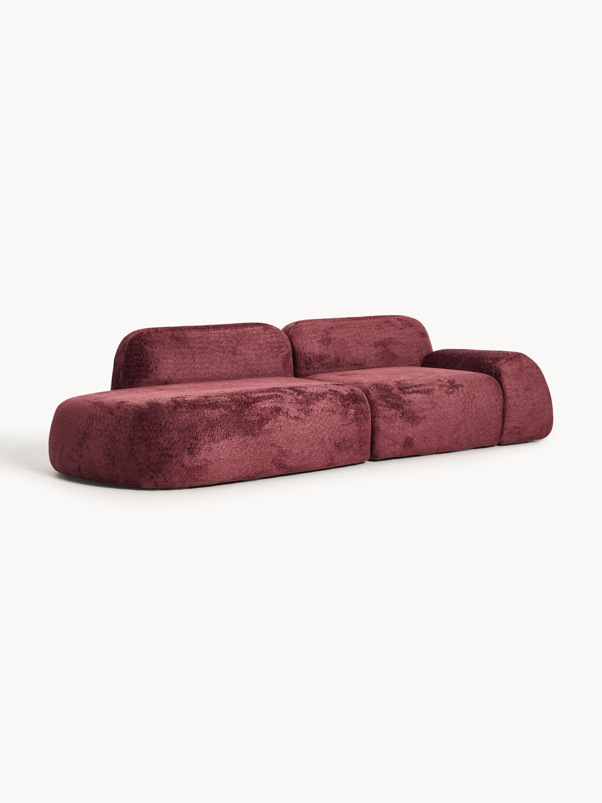Lux Wolke Modular Chaise Longue in Teddy Bouclé (3-Seater)