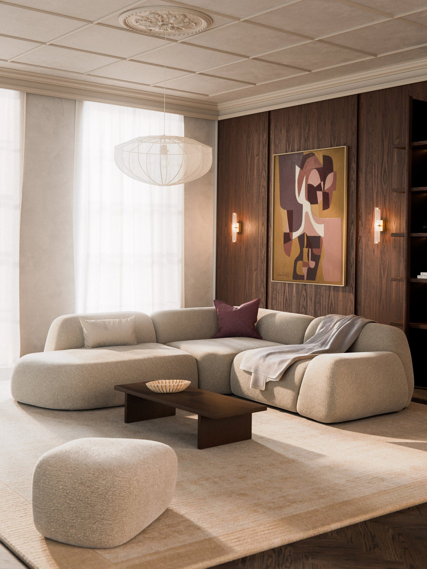 Lux Wolke Modular Corner Couch with Chaise Longue (4-Seater)