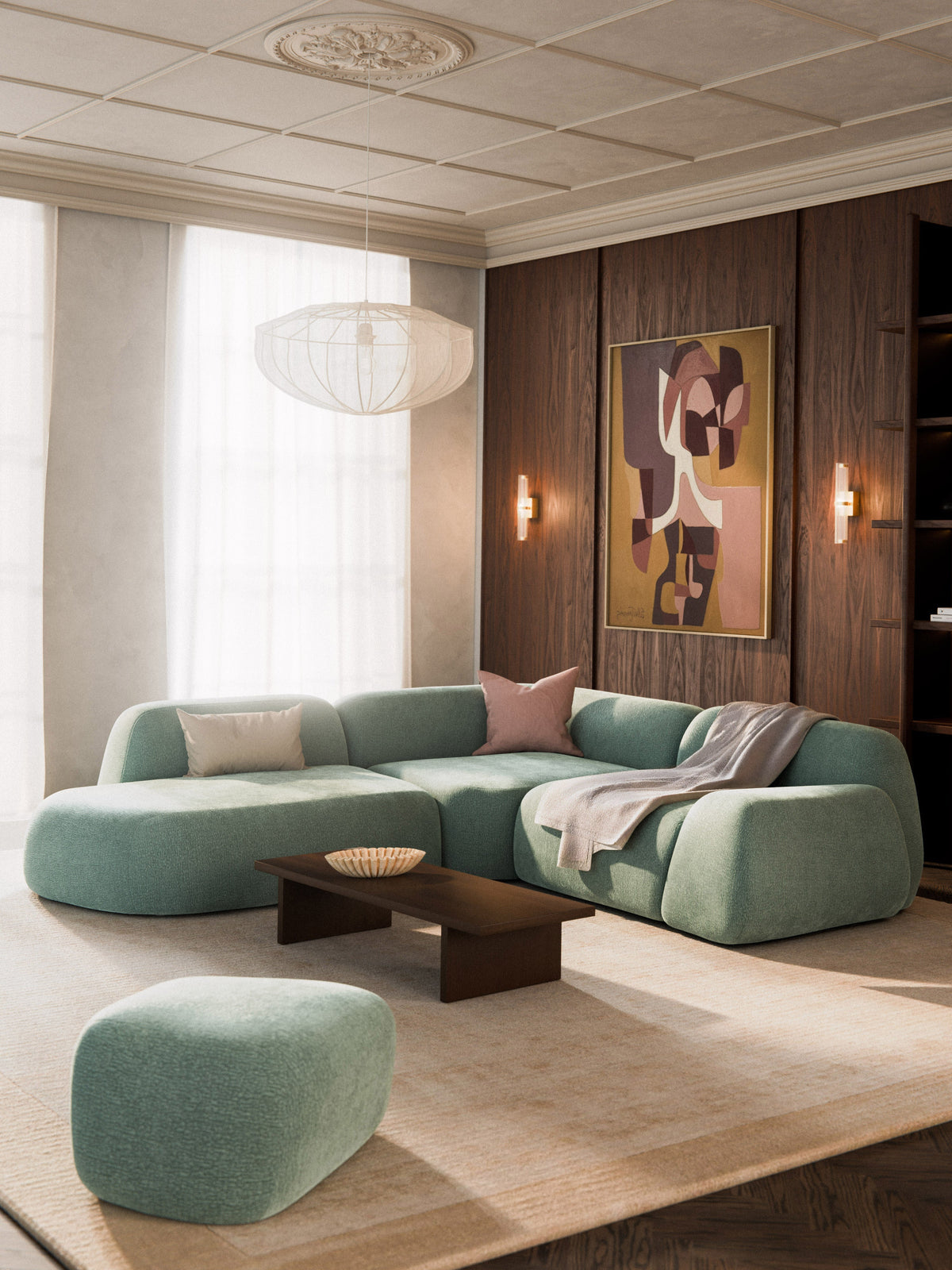 Lux Wolke Modular Corner Couch with Chaise Longue (4-Seater)