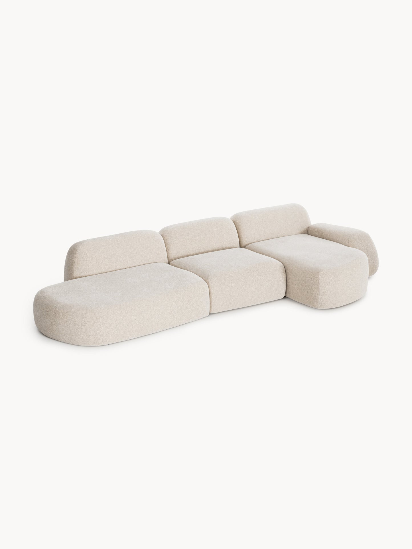 Lux Wolke Modular Corner Couch with Chaise Longue (4-Seater)
