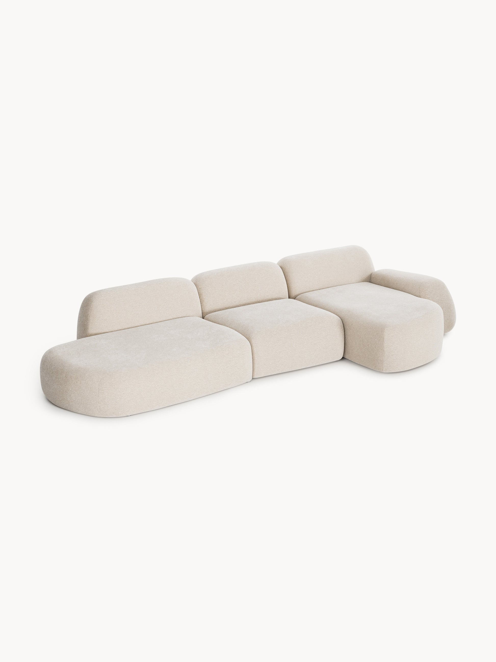 Lux Wolke Modular Corner Couch with Chaise Longue (4-Seater)