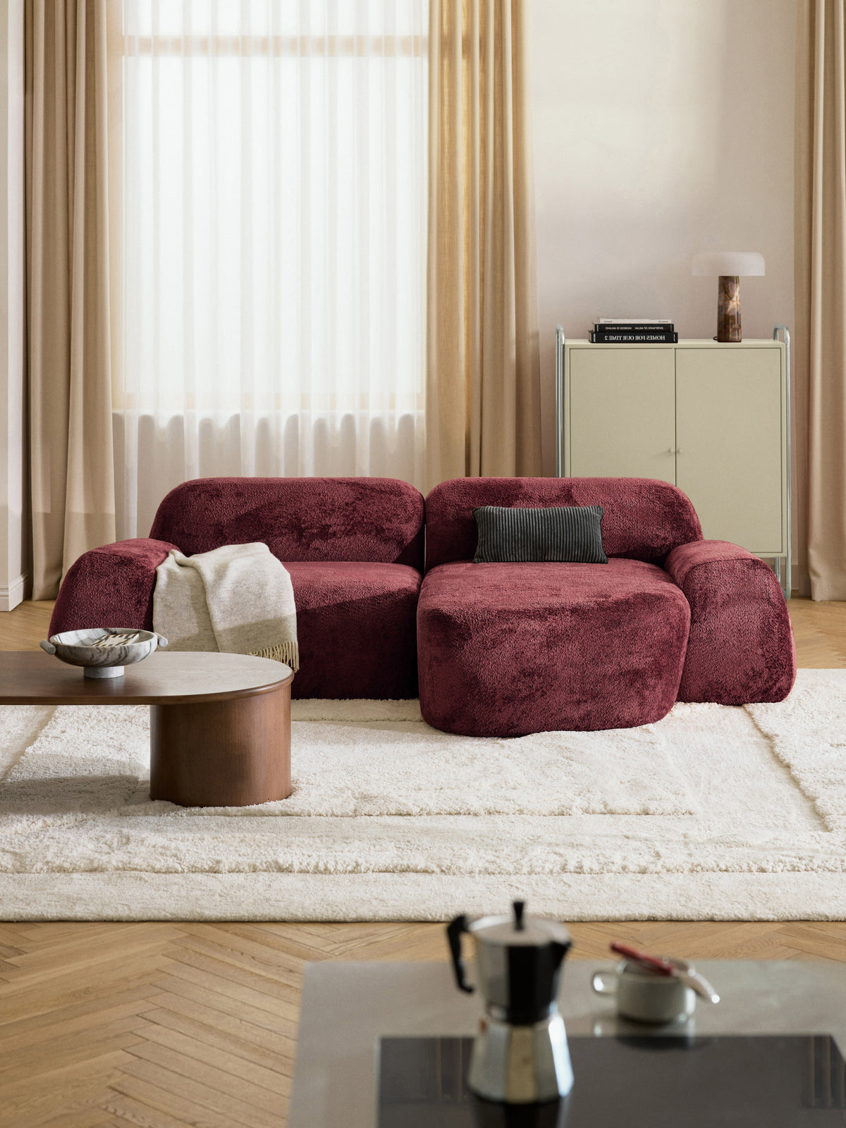 Lux Wolke Modular Teddy Bouclé Corner Couch (3-Seater)