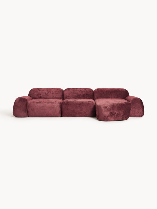 Lux Wolke Modular Teddy Bouclé Corner Couch (4-Seater)