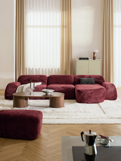 Lux Wolke Modular Teddy Bouclé Corner Couch (4-Seater)