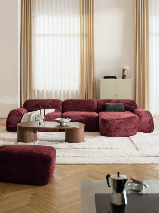 Lux Wolke Modular Teddy Bouclé Corner Couch (4-Seater)