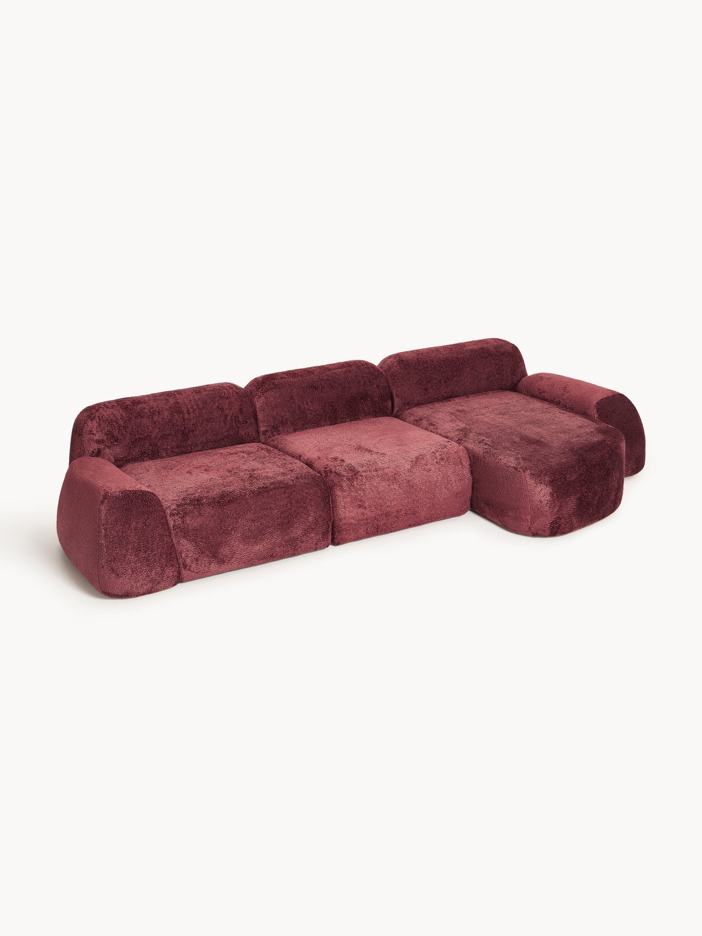 Lux Wolke Modular Teddy Bouclé Corner Couch (4-Seater)