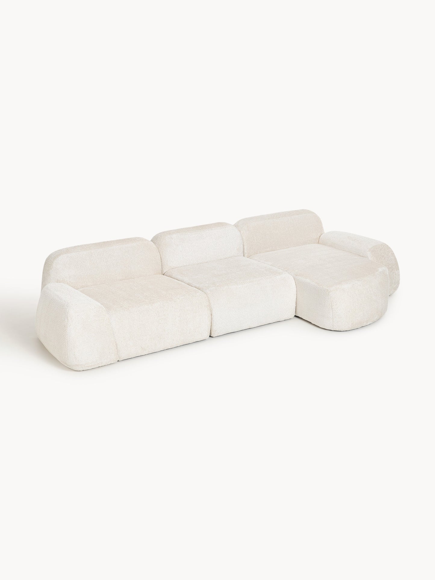 Lux Wolke Modular Teddy Bouclé Corner Couch (4-Seater)