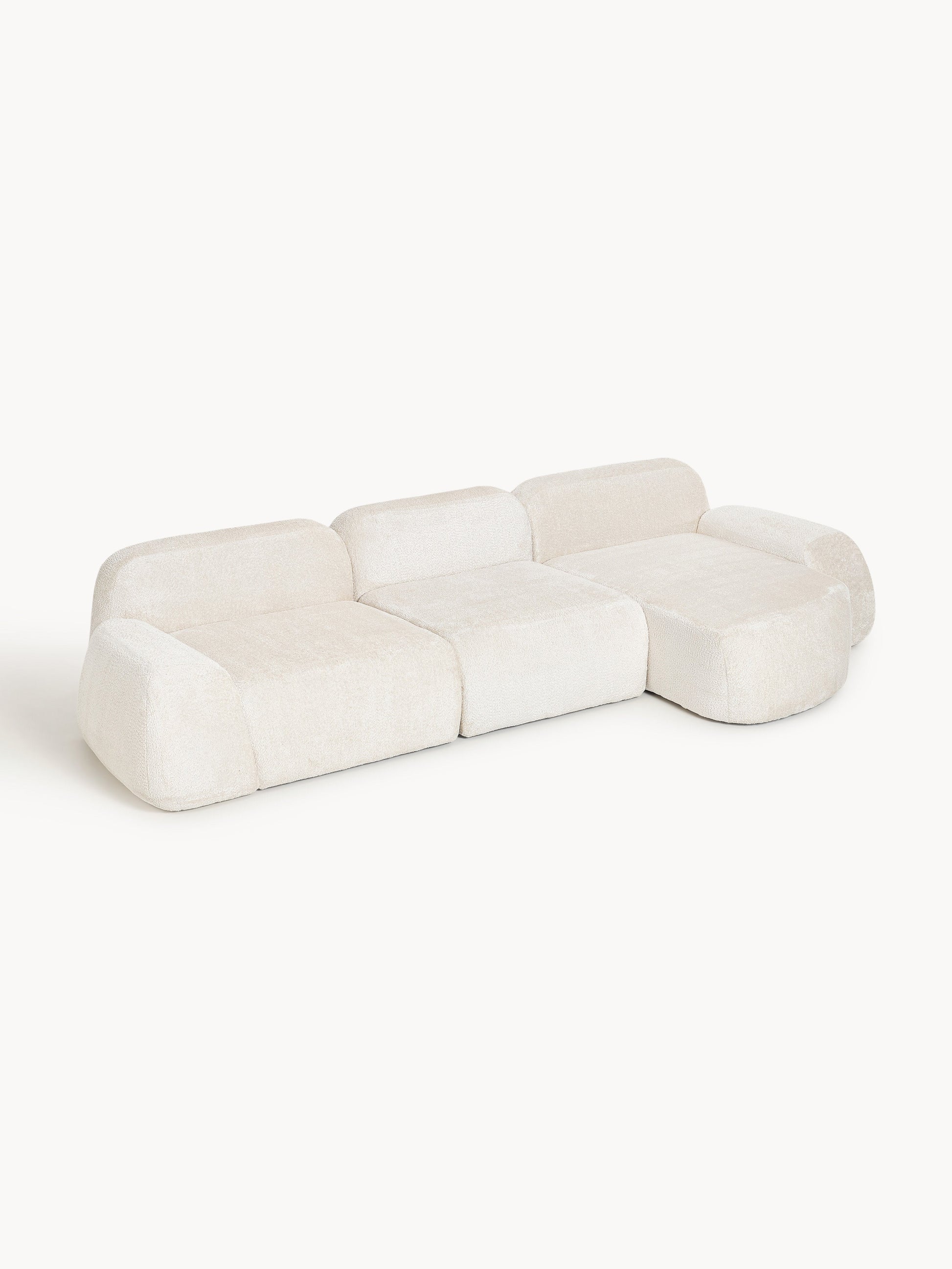Lux Wolke Modular Teddy Bouclé Corner Couch (4-Seater)
