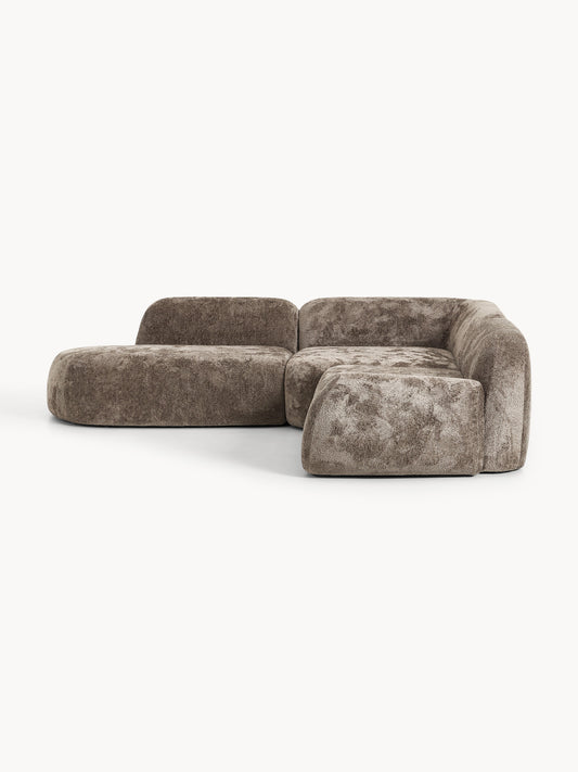 Lux Wolke Modular Teddy Bouclé Corner Couch with Chaise Longue (4-Seater)