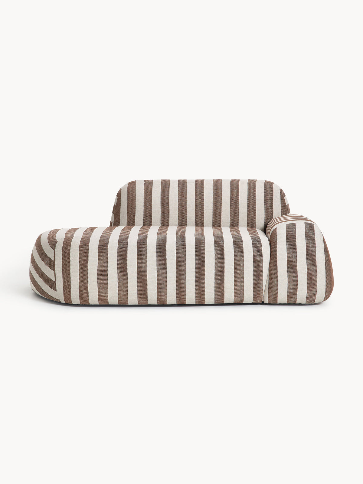 Lux Wolke Striped Couch with Chaise Longue (2-Seater)