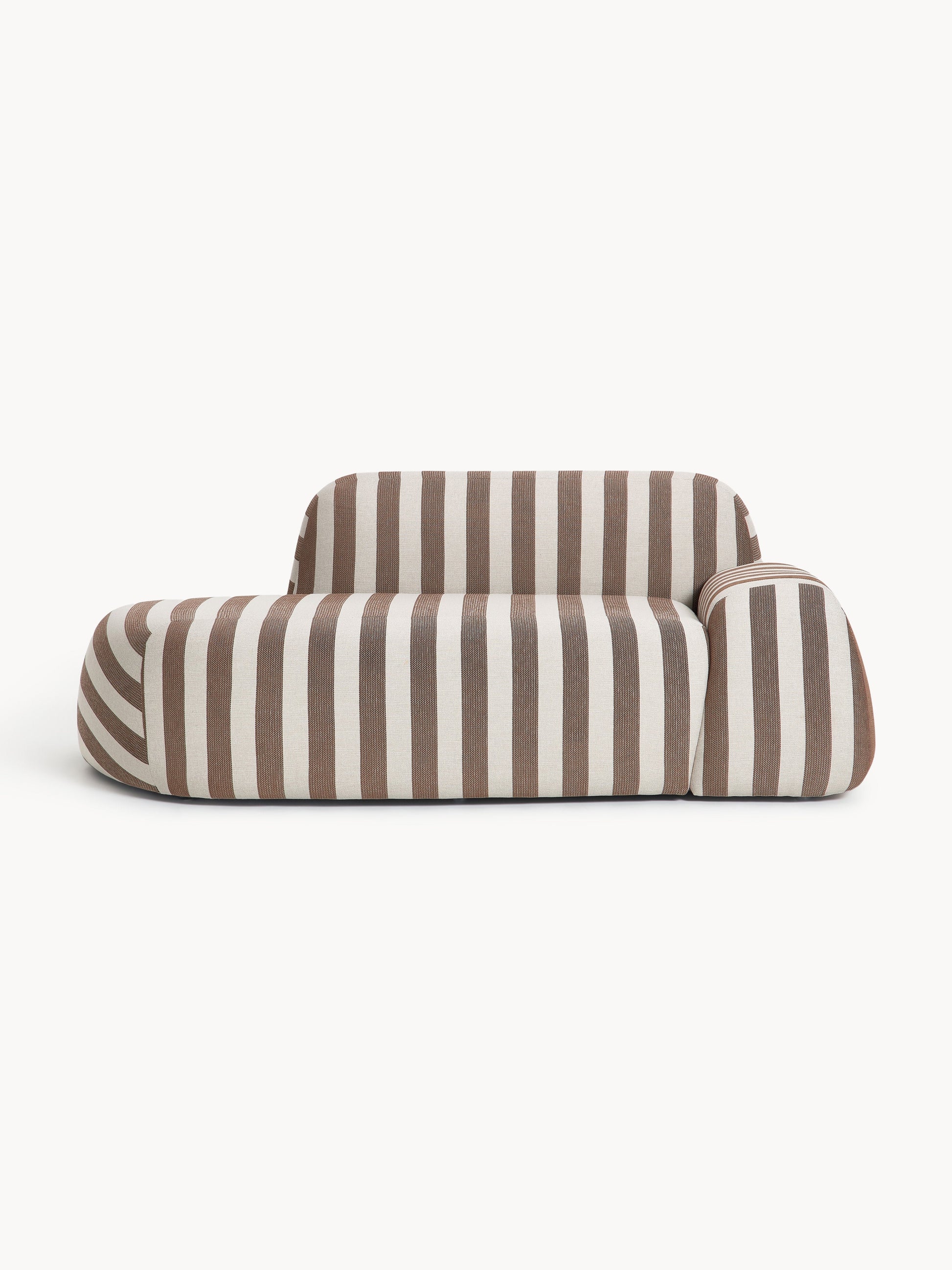Lux Wolke Striped Couch with Chaise Longue (2-Seater)