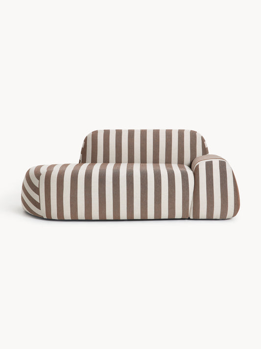 Lux Wolke Striped Couch with Chaise Longue (2-Seater)
