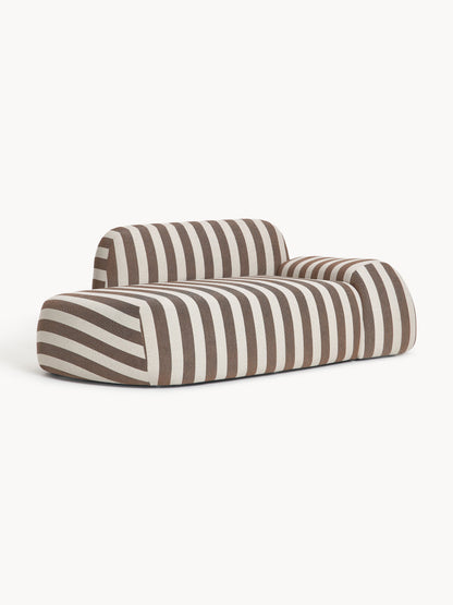 Lux Wolke Striped Couch with Chaise Longue (2-Seater)