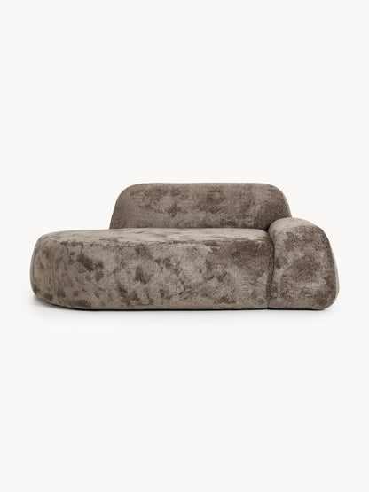 Lux Wolke Teddy Bouclé Couch with Chaise Longue (2-Seater)